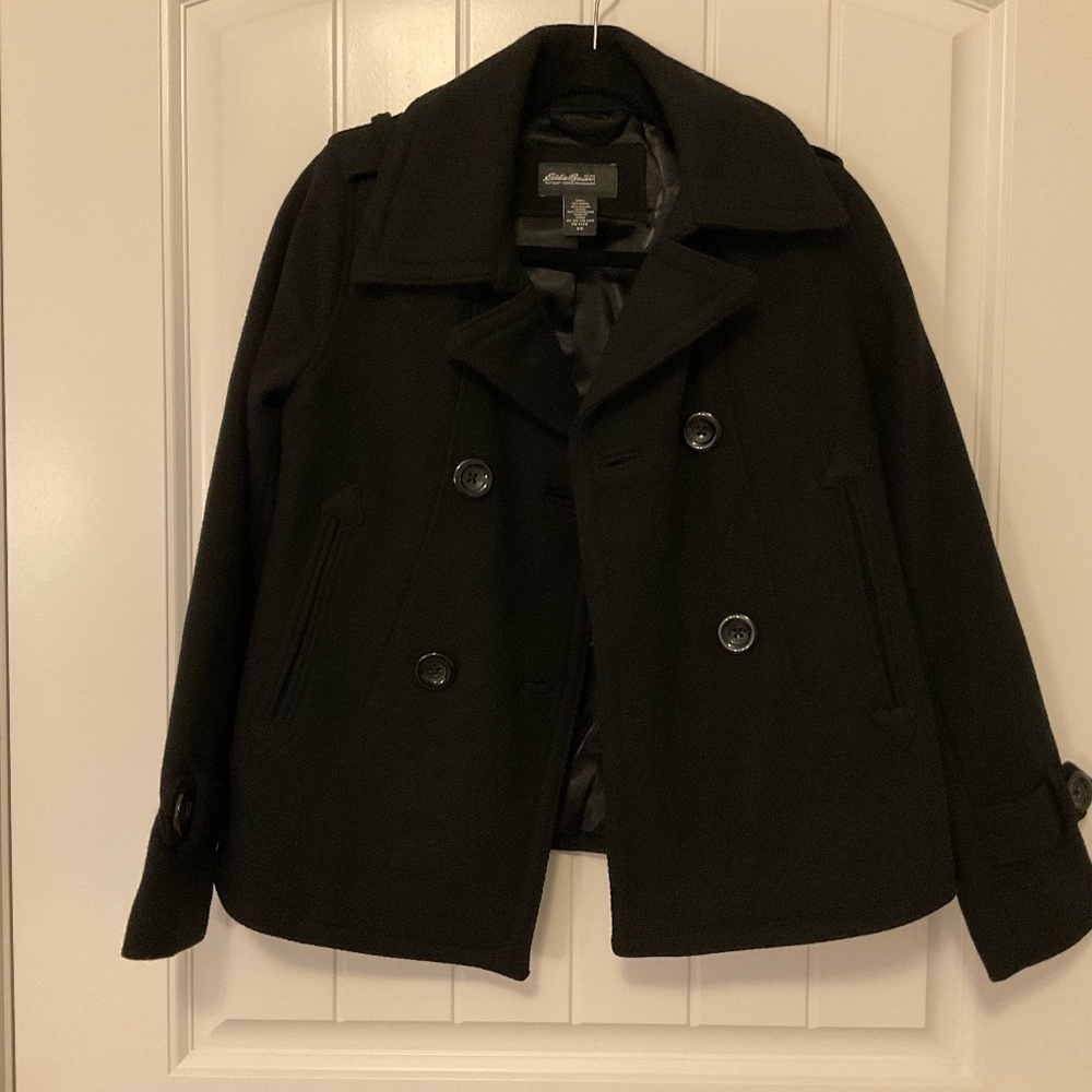 Eddie Bauer Black Peacoat XS Petite